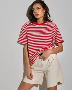 Sale Elodie Stripe Oversized T Shirt Women Tops