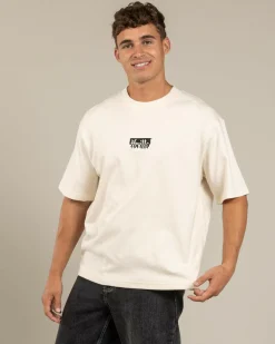 Tops & T-Shirts*Thrills Embro Box Fit Oversize Cropped T-Shirt Unbleached