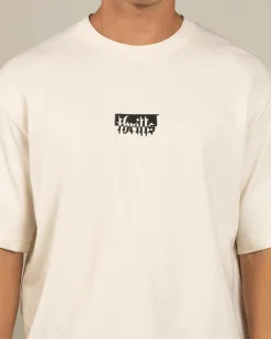 Tops & T-Shirts*Thrills Embro Box Fit Oversize Cropped T-Shirt Unbleached