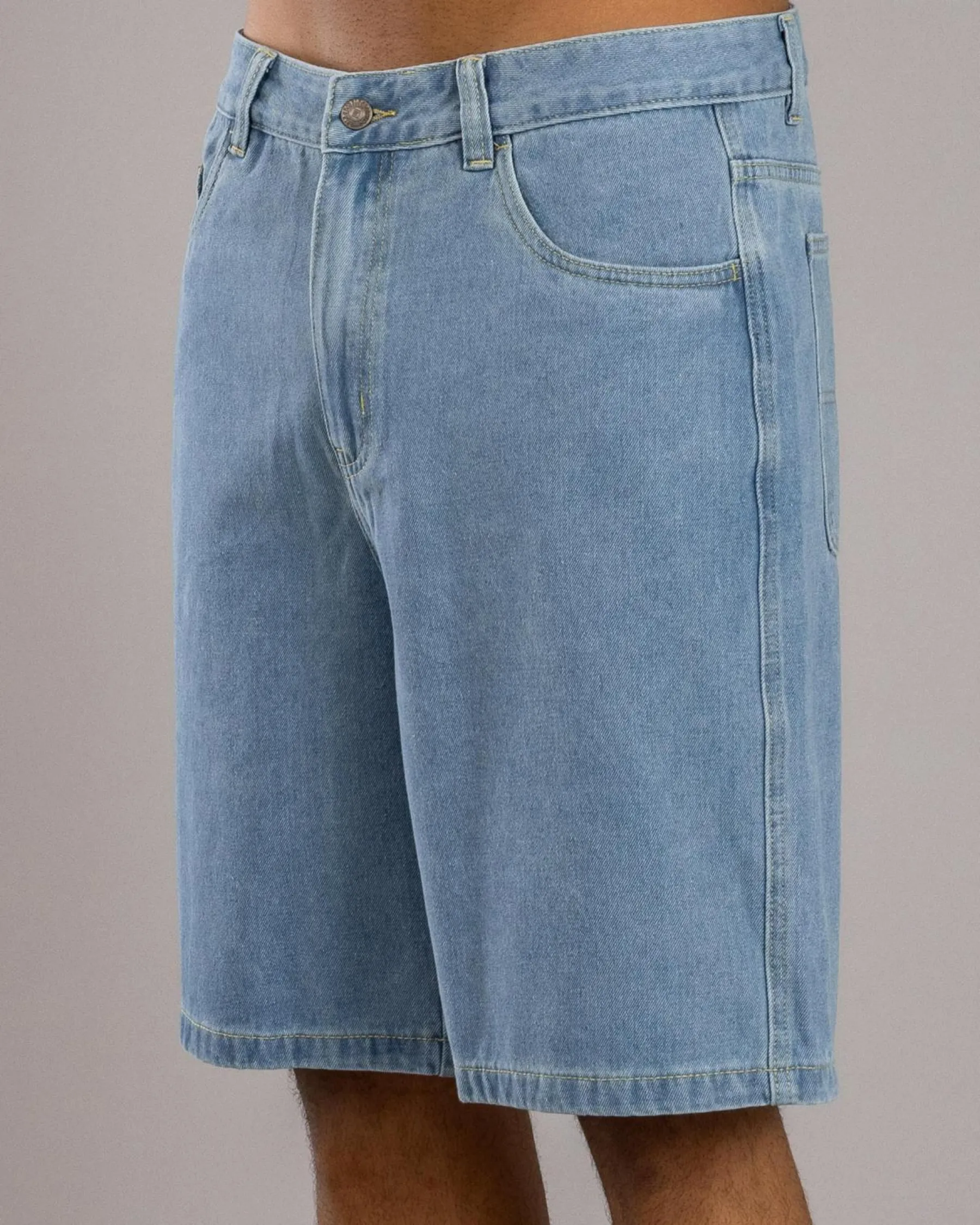 Denim|Shorts & Bottoms*S-Double Embroidered Denim Shorts Mid Blue