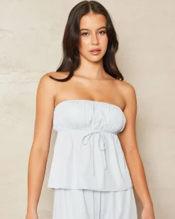 Sets|Tops*Ava And Ever Emma Cupro Tube Top Baby Blue