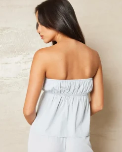 Sets|Tops*Ava And Ever Emma Cupro Tube Top Baby Blue