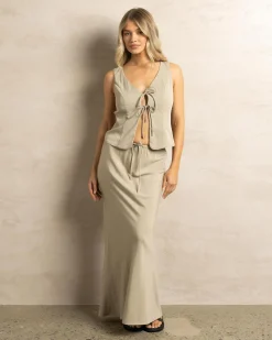Online Emmi Cupro Tie Front Vest Women Sets|Tops