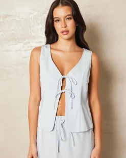 Online Emmi Cupro Tie Front Vest Women Sets|Tops