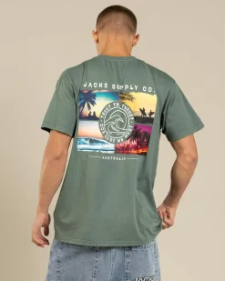 Tops & T-Shirts*Jacks Endless Summer T-Shirt Green