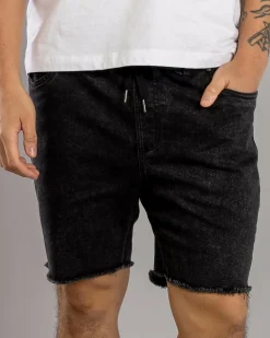 Denim|Shorts & Bottoms*Skylark Ensnare Elastic Waist Shorts Washed Black