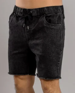 Denim|Shorts & Bottoms*Skylark Ensnare Elastic Waist Shorts Washed Black