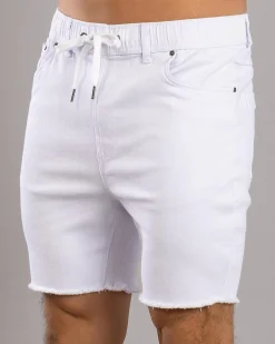 Denim|Shorts & Bottoms*Skylark Ensnare Elastic Waist Shorts Optic White
