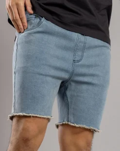 Denim|Shorts & Bottoms*Skylark Ensnare Elastic Waist Shorts Blue