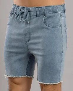 Denim|Shorts & Bottoms*Skylark Ensnare Elastic Waist Shorts Blue