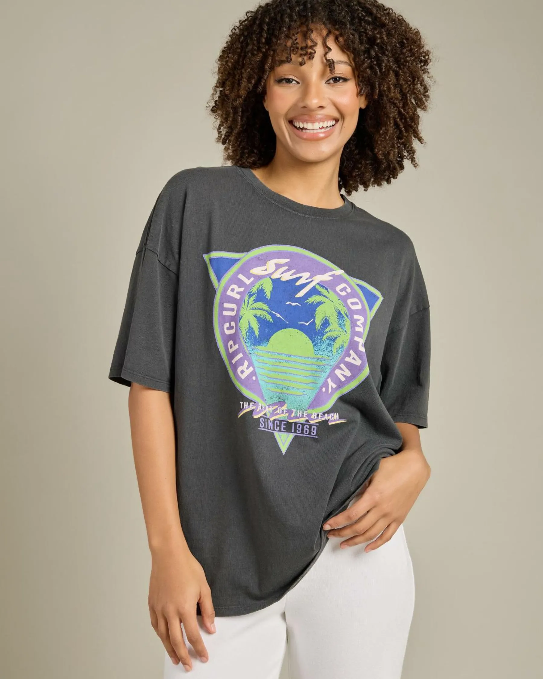 Tops*Rip Curl Es Vedra Heritage T-Shirt Washed Black