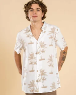 Tops & T-Shirts*Lucid Escapade Short Sleeve Shirt Tan - White