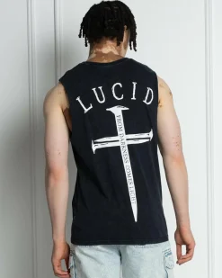 Tops & T-Shirts*Lucid Essence Muscle Tank Navy Acid