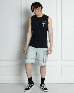 Tops & T-Shirts*Lucid Essence Muscle Tank Navy Acid