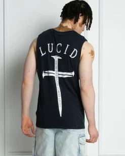Tops & T-Shirts*Lucid Essence Muscle Tank Navy Acid