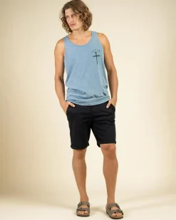 Tops & T-Shirts*Lucid Essence Singlet Blue Wash