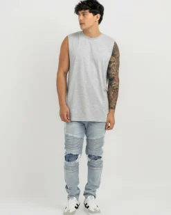 Tops & T-Shirts*Lucid Essential Muscle Tank Light Grey Heather
