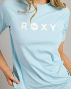 Rash Vests*Roxy Essential Short Sleeve Rash Vest Sky Blue