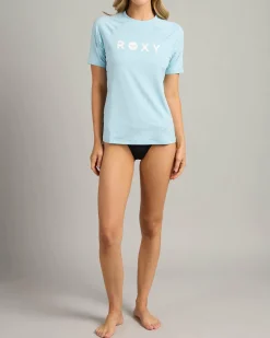 Rash Vests*Roxy Essential Short Sleeve Rash Vest Sky Blue