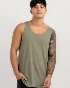 Tops & T-Shirts*Lucid Essential Singlet Olive Wash