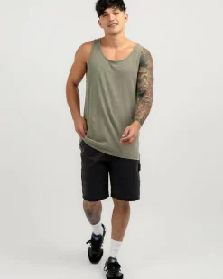 Tops & T-Shirts*Lucid Essential Singlet Olive Wash