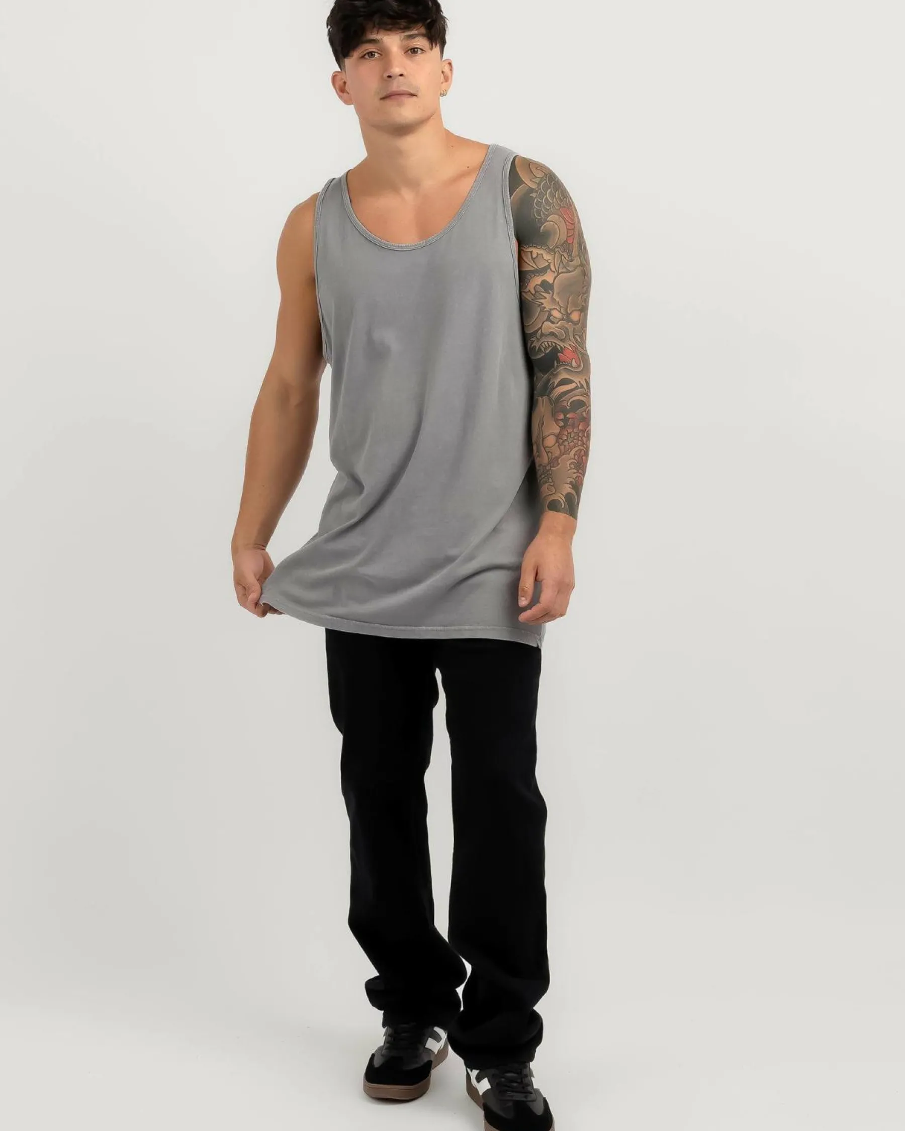 Tops & T-Shirts*Lucid Essential Singlet Grey Wash
