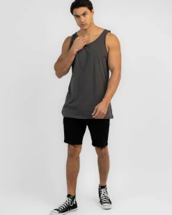 Tops & T-Shirts*Lucid Essential Singlet Charcoal