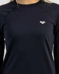 Rash Vests*Roxy Essentials Long Sleeve Rash Vest Anthracite