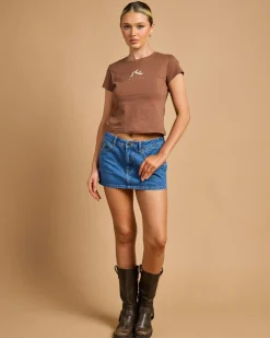 Tops*Rusty Essentials Relaxed Mini T-Shirt Pinecone