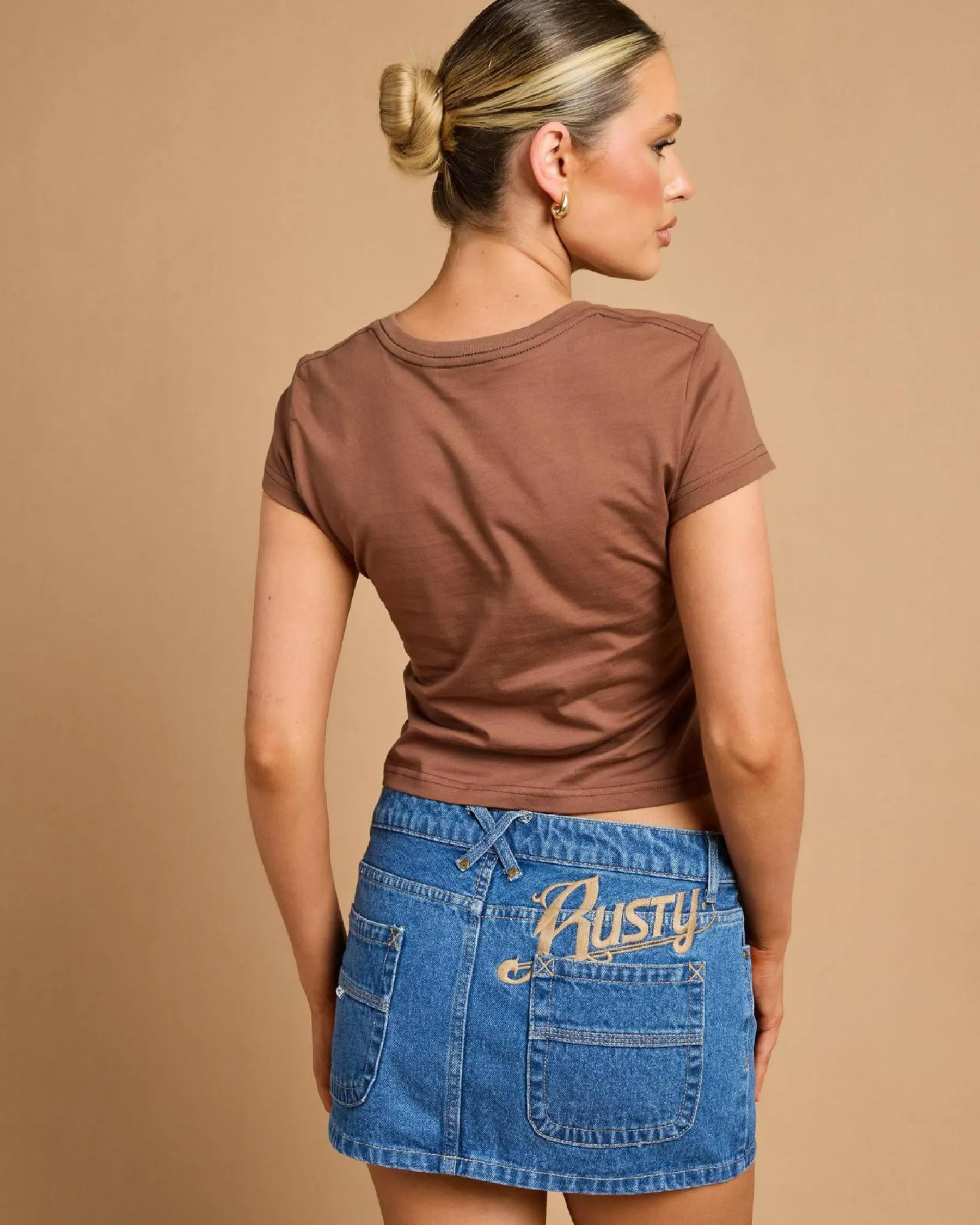 Tops*Rusty Essentials Relaxed Mini T-Shirt Pinecone