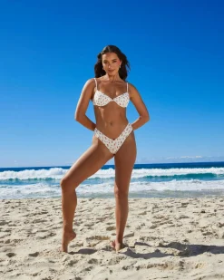 Bikinis*Topanga Estelle Cheeky Bikini Bottom White/red