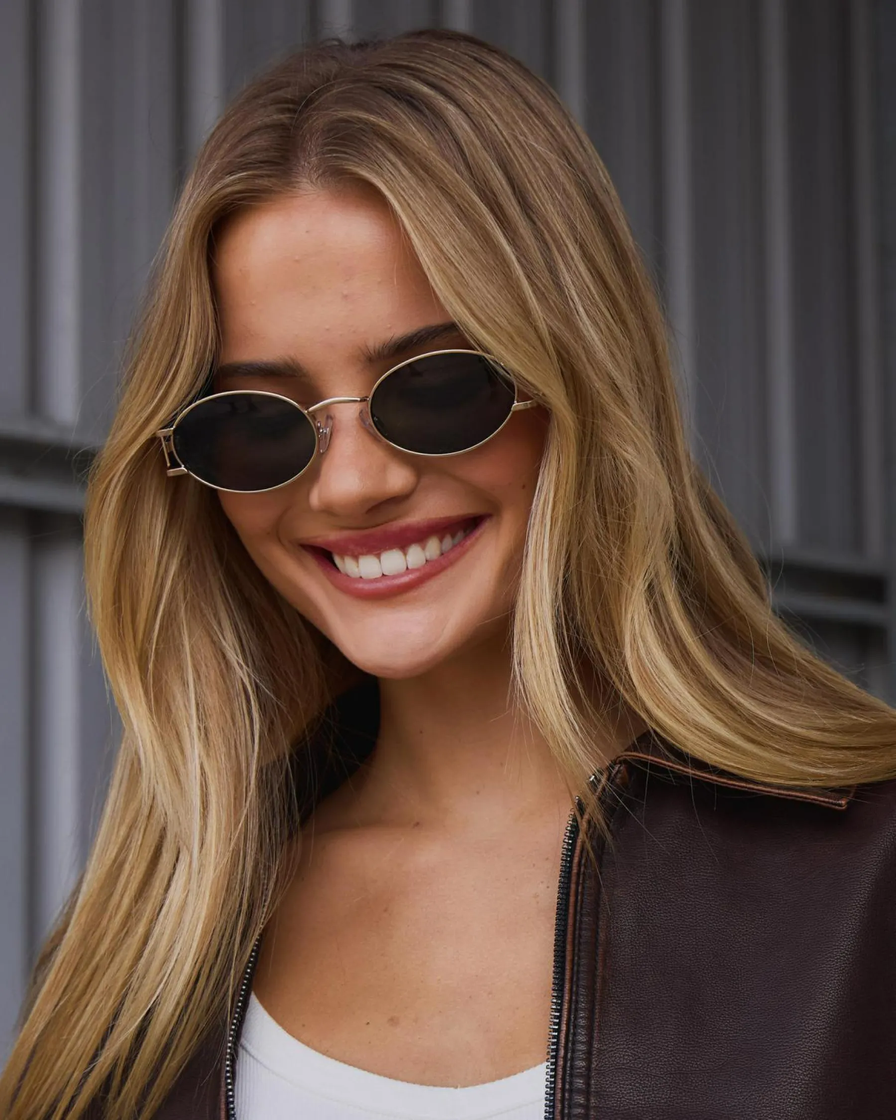 Sunglasses*Indie Eyewear Ester Sunglasses Gold/brown Demi