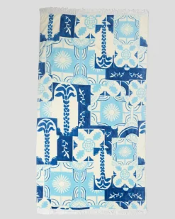 Beach Accessories & Towels*Topanga Euphoria Beach Towel Off White/blue/multi Print
