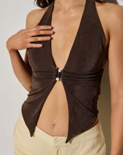 Clearance Evelyn Halter Top Women Tops