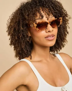 Sunglasses*Indie Eyewear Evelyn Sunglasses Milky Tort/gd Brn