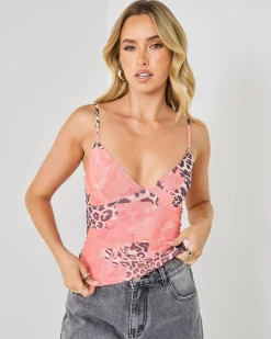 Tops*Ava And Ever Everly Leopard Cami Top Pink Leopard