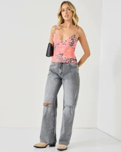 Tops*Ava And Ever Everly Leopard Cami Top Pink Leopard