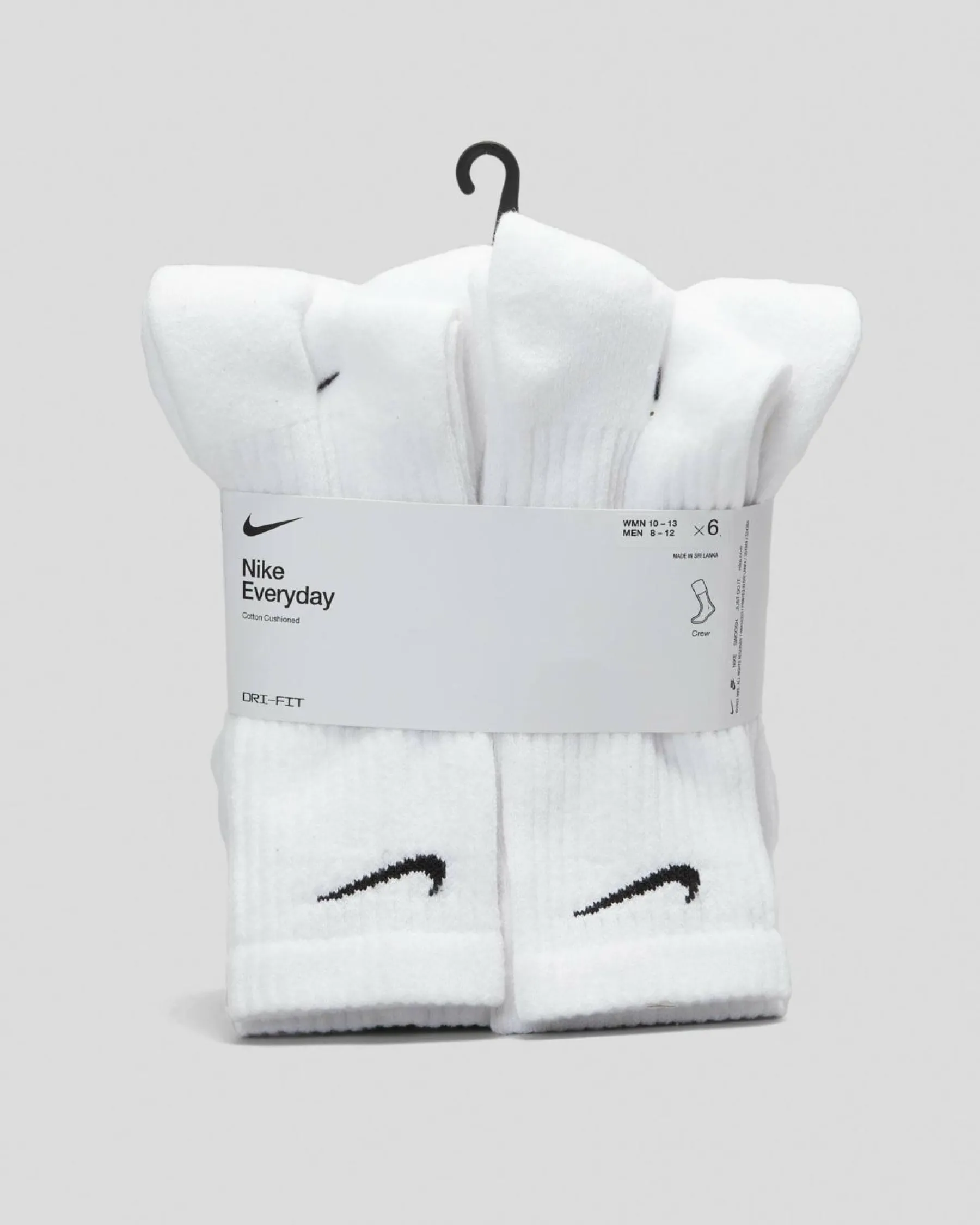 Outlet Everyday Cushioned Crew Socks 6 Pack Socks