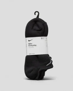 Socks*Nike Everyday Cushioned No Show Socks 3 Pack Black/white