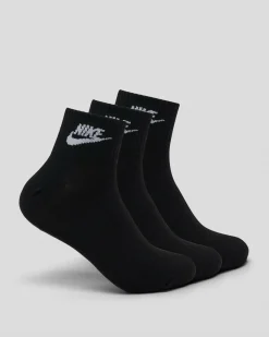 Socks*Nike Everyday Essential Ankle Socks 3 Pack Black/white