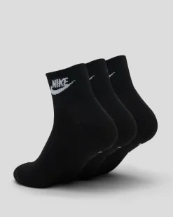 Socks*Nike Everyday Essential Ankle Socks 3 Pack Black/white