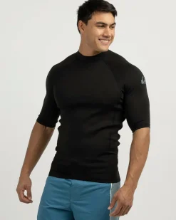 Rashies*Quiksilver Everyday Heat Short Sleeve Rash Vest Black