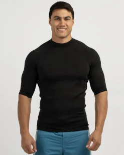 Rashies*Quiksilver Everyday Heat Short Sleeve Rash Vest Black