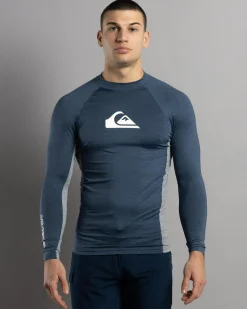 Rashies*Quiksilver Everyday UPF50 Comp Long Sleeve Rash Vest Vintage Indigo