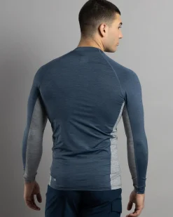 Rashies*Quiksilver Everyday UPF50 Comp Long Sleeve Rash Vest Vintage Indigo