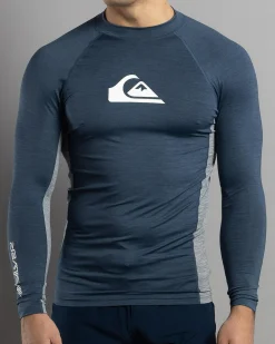 Rashies*Quiksilver Everyday UPF50 Comp Long Sleeve Rash Vest Vintage Indigo