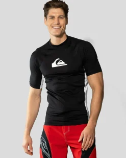 Rashies*Quiksilver Everyday UPF50 Comp Short Sleeve Rash Vest Black