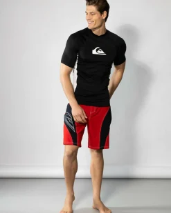 Rashies*Quiksilver Everyday UPF50 Comp Short Sleeve Rash Vest Black