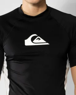 Rashies*Quiksilver Everyday UPF50 Comp Short Sleeve Rash Vest Black