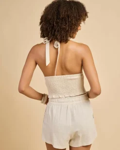 Clearance Evie Hawaii Halter Top Women Sets|Linen Blend